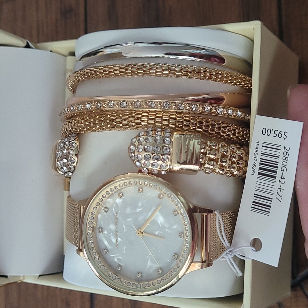 NIB Adrienne Vittadini Watch/Bracelet Set